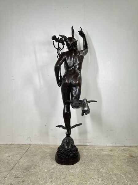 Back View of Flying Mercury Sculpture Bronze Replica Reproduction